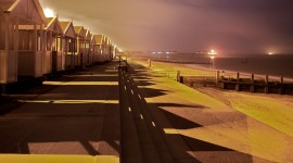 5th April 2010: Beach Huts in Southwold at night